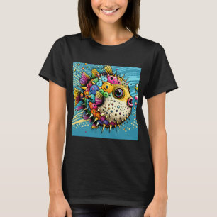 T-shirt poisson hérisson coloré