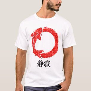 T-shirt Poisson Koi Zen Japonais Cercle Enso Art Minimalis
