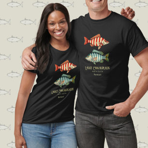 T-shirt Poisson nautique du lac Champlain Vermont
