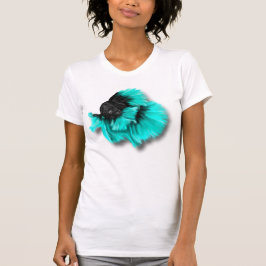 T-shirt Poisson noir et Turquoise Betta
