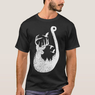 T-shirt Poisson Perdu Pêche Chasse Cerf Et Canard