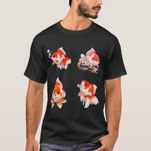 T-shirt Poisson rouge Sakura Fleurir Rouge Orange