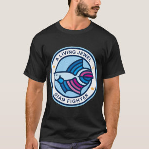T-shirt poisson rouge tête de lion noir