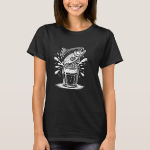 T-shirt Poisson Sauter Beer Glass Cool Pêcheur pêcheur pêc