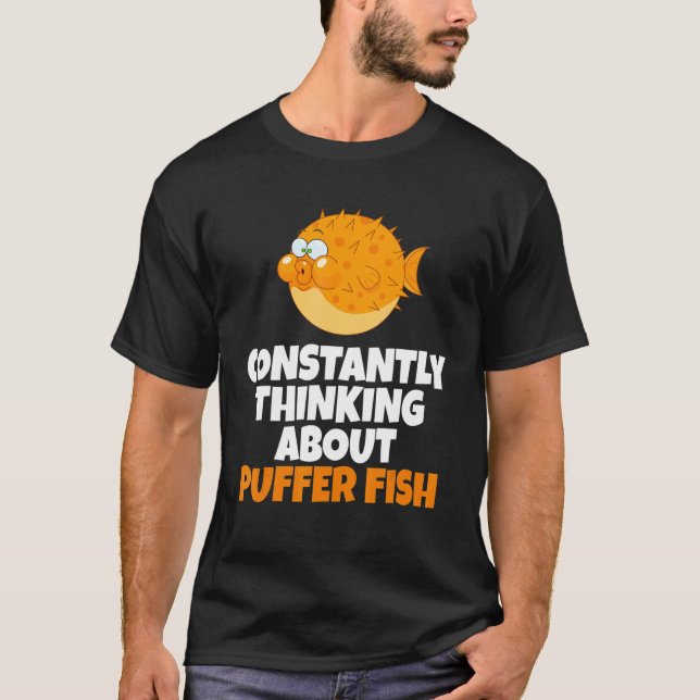T-shirt Poisson-Souffle Pensant Constamment À Poisson-Pouf (Devant)