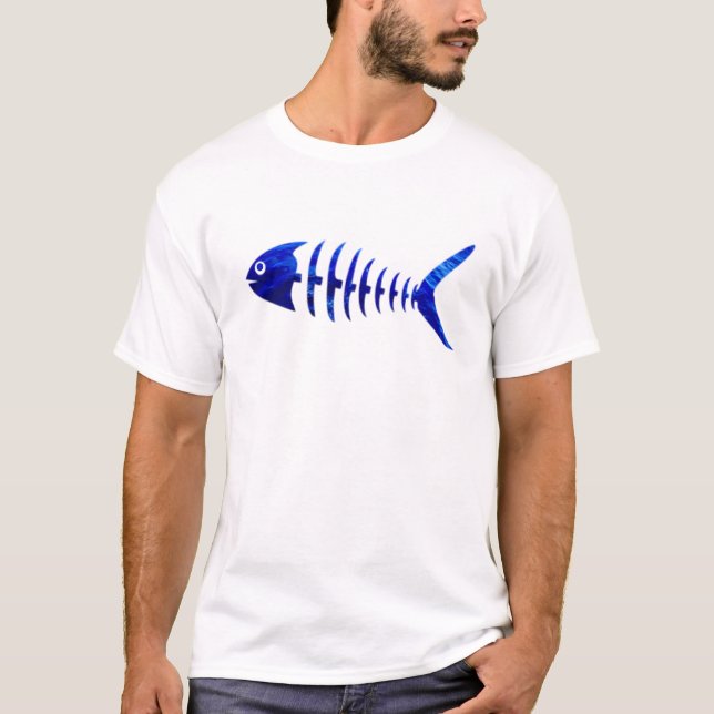 T-shirt Poisson squelette et bulles d'eau. Poisson Éffraya (Devant)