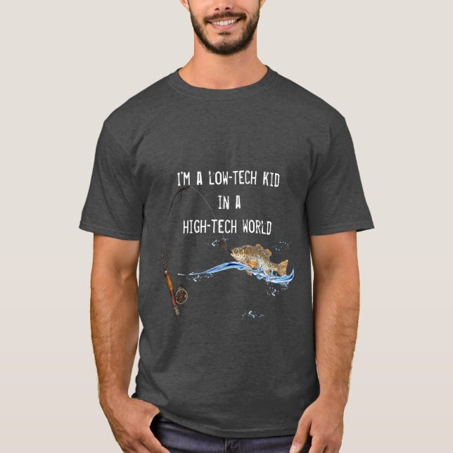 T-shirt poisson sur le pôle de pêche avec une citation amu (Devant)