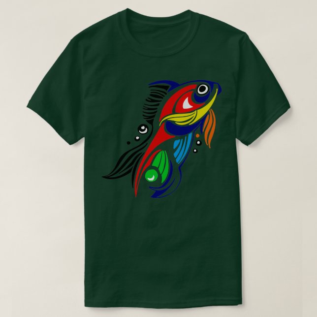T-shirt Poisson tropical Abstrait (Design devant)