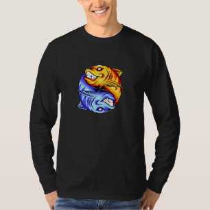 T-shirt Poisson Yin Yang Design Pêche Yang Bon Et Ba