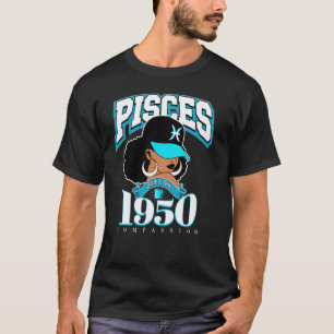 T-shirt Poissons 1950 Année Astro Reine Mélanisée Déesse A