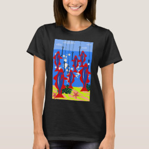 T-shirt Poissons à l'hameçon dans les eaux de mer