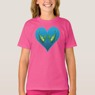 T-shirt Poissons-anges jumeaux dans un cœur bleu - Illustr