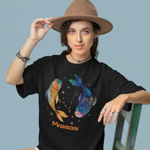 T-shirt Poissons Constellation Zodiaque Aquarelle Star Gal