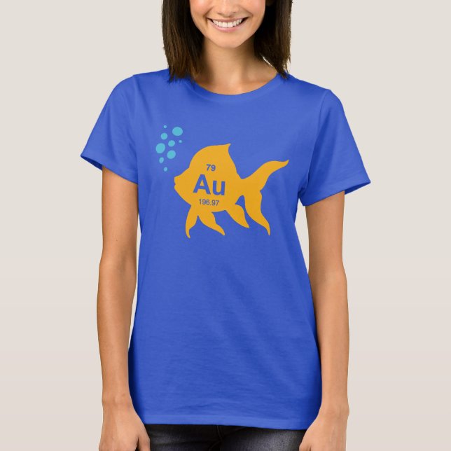 T-shirt Poissons élémentaires d'or de Tableau périodique (Devant)