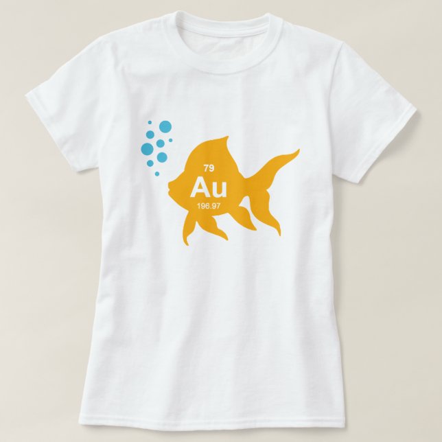 T-shirt Poissons élémentaires d'or de Tableau périodique (Design devant)