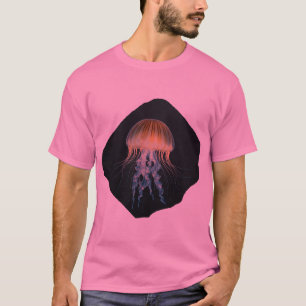 T-shirt Poissons jaunes sur papier noir pâle