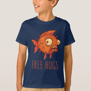 T-shirt Poissons Libres Cartoon Poisson Fou