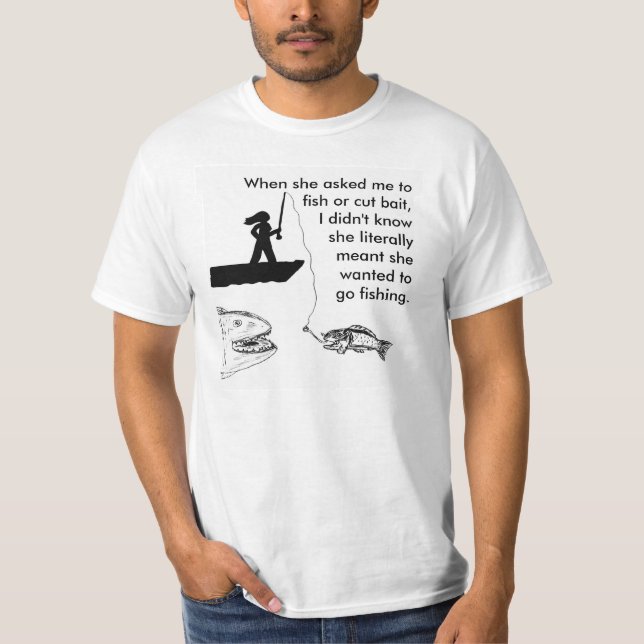 T-shirt Poissons ou amorce coupée (Devant)