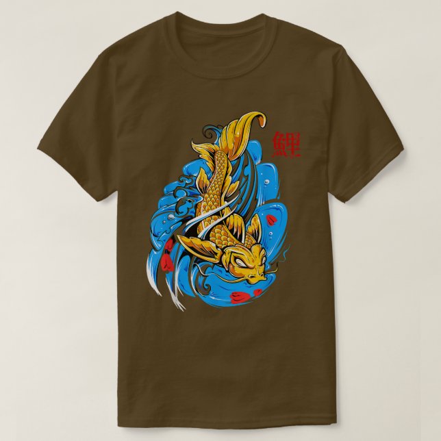 T-shirt poissons samouraïs et vagues (2) (Design devant)