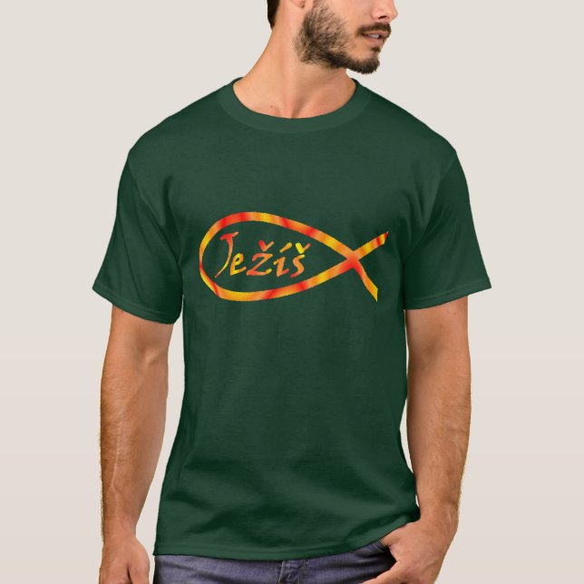 T-shirt Poissons tchèques et slovaques de Ježíš (Devant)