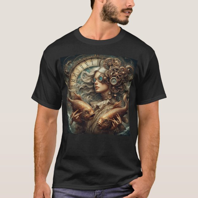 T-shirt Poissons Zodiac Steampunk (Devant)