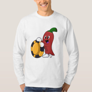 T-shirt Poivre au Poker avec des jetons de Poker