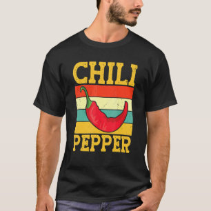T-shirt Poivrons Retro Chili Peppers Rouge Chaud Pimenté M