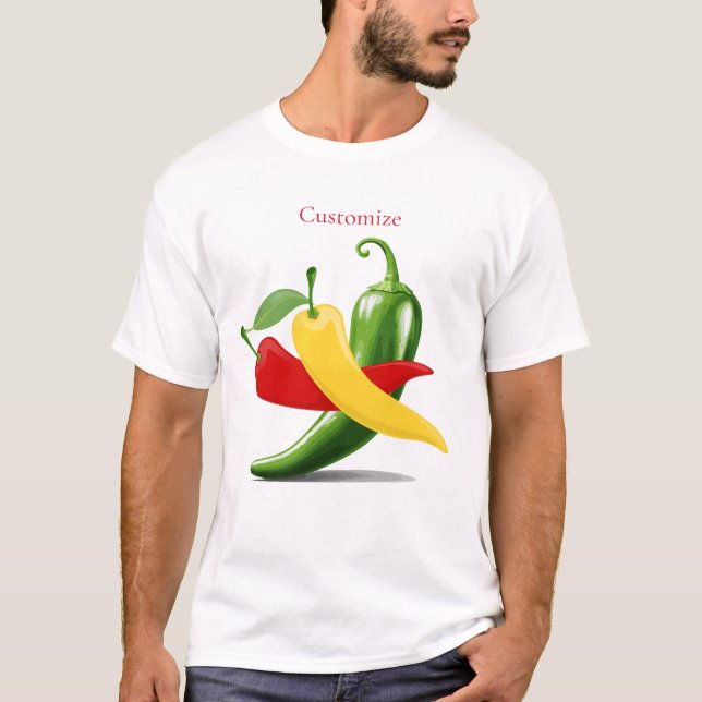 T-shirt Poivrons verts rouges chili Thunder_Cove (Devant)
