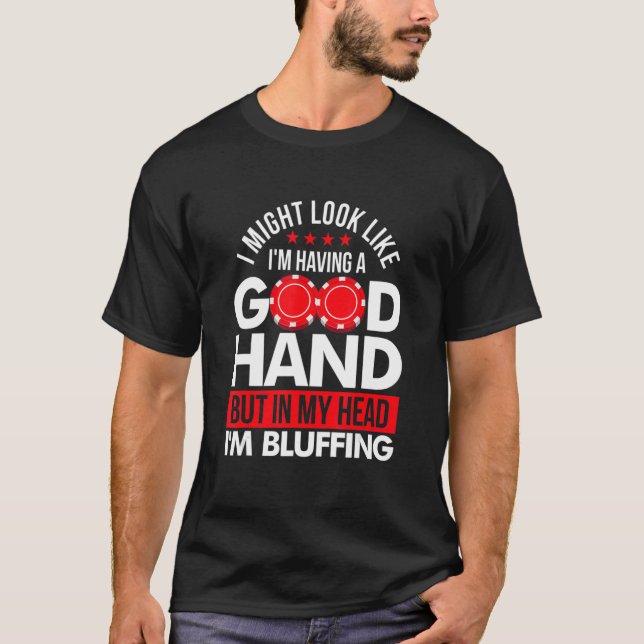 T-shirt Poker Carte Joueur Joueur Joueur Pot Joueur Bluff (Devant)