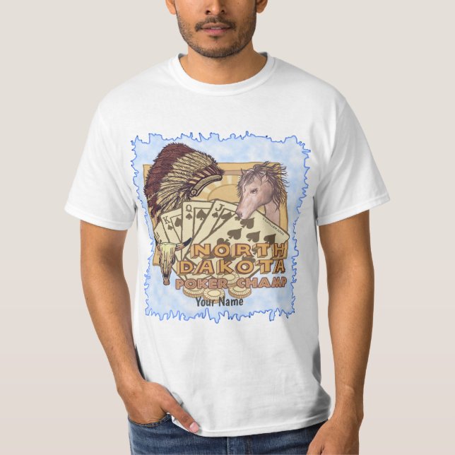 T-shirt Poker du Dakota du Nord (Devant)