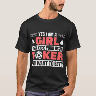 T-shirt poker fille poker joueur texas tenir moi casino po