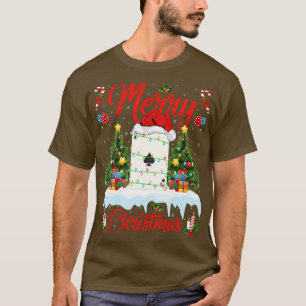 T-shirt Poker Game Lights Xmas Tree Santa Poker Christmas