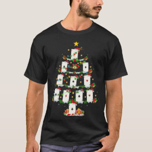 T-shirt Poker Game Lover Xmas Lights Poker Christmas Tree