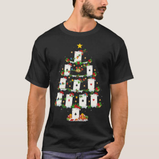 T-shirt Poker Game Lover Xmas Lights Poker Christmas Tree