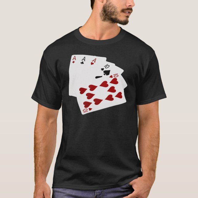 T-shirt Poker Hands - Full House - Ace et Dix (Devant)
