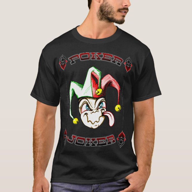 T-shirt Poker Joker Jeu Dealer joueur Holdem Casino (Devant)