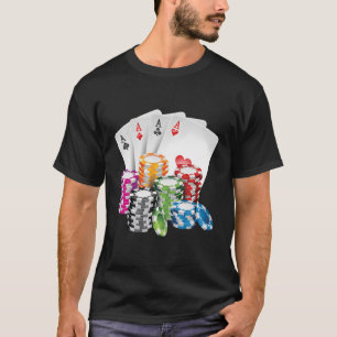 T-shirt Poker King Queen Card Casino Chip Gambling