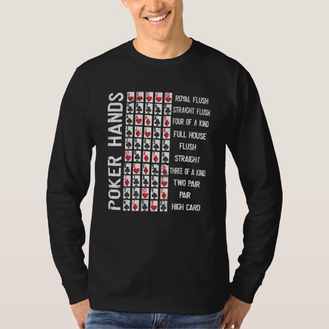 T-shirt Poker Mains feuille de tricot carte casino Joueur  (Devant)