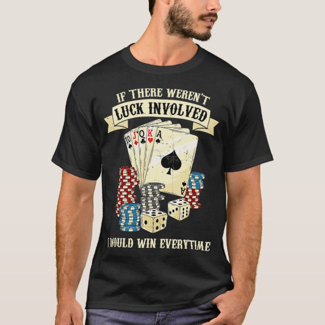 T-shirt Poker Teas HoldEm jeu Casino Joueur Poker (Devant)