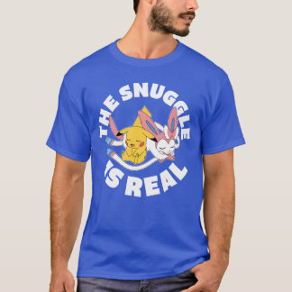 T-shirt Pokmonhe Snuggle Is Real Pikachu And Sylveon funny