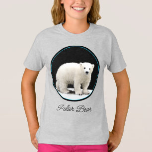 T-shirt Polar Bear Cub Painting - Oiginal Wildlife Art T-S
