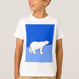 T-shirt Polar Bear Mom and Cub Peinture - Wildlife Art