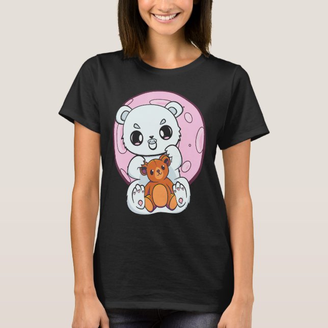 T-shirt Polar Bear With Soother And Teddy Bear (Devant)