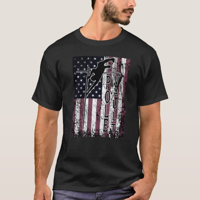 T-shirt Pole Vault Clearing the Bar Independence Day (Devant)