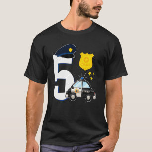 T-shirt Police 5 ans mignonne Police voiture 5Anniversaire
