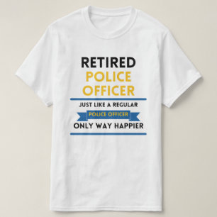 T-shirt police à la retraite comme un bleu ordinaire amusa
