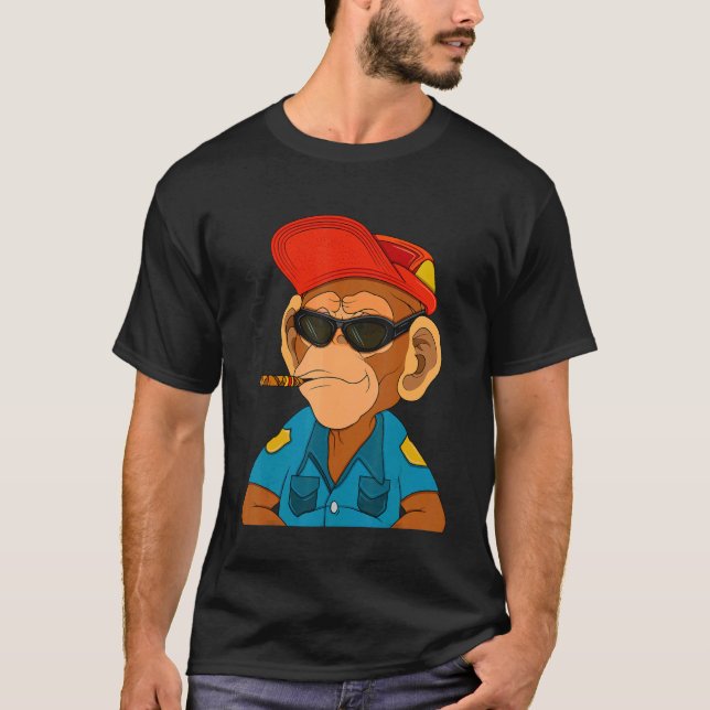 T-shirt Police Ape NFT Agent Monétaire Thématique (Devant)