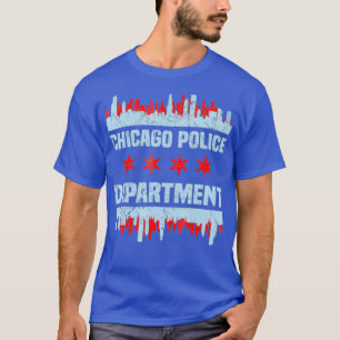 T-shirt Police de Chicago Police Officier Chicago Drapeau 