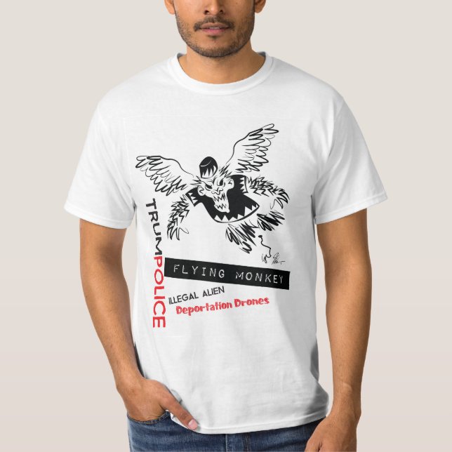T-shirt Police de déportation de singe de vol (Devant)