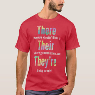 T-shirt Police de grammaire ici leur heyre Cadeau cadeau